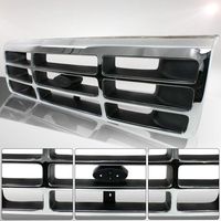 Make Auto Parts Manufacturing Chromed Shell & Gray Insert Grille with Emblem Provision For Ford Bronco 1992-1996 & For Ford F150 F250 F350 1992-1996 - FO1200173