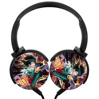 Hero Deku Green My Academ-ia Headphones Noise Cancelling Lightweight Adjustable Headsets for Kids Men Women