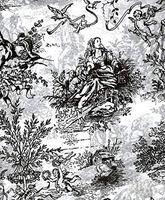 Black French Toile Gift Wrapping Tissue Paper for Art DIY Crafts in Bulk #555~10 Large Sheets Size 20" x 30"