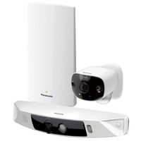 Panasonic HomeHawk Outdoor Wireless Smart Home Security Camera, Wide Angle View, Color Night Vision, 2-Way Talk, Works with Alexa & Google Assistant, 2 Camera Kit (KX-HN7002W)