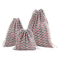 Nuni Cute Grey Fish Pattern Cotton Double Drawstring Pouches Muslin Bags Gift Bags Sacks Sachet Bags for Jewelry Candy Favors Wedding Birthday Party 3 Sizes Available 1-12 Counts (7.5x9.5/1 Bag)