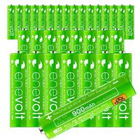 enevolt AAA 900mAh Ni-MH Rechargeable Batteries High-Capacity 1,000 Recharge Cycles and Low Self-Discharge Pre-Charged, Battery Case Included - 32 Pack