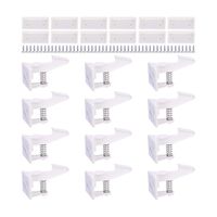 Cabinet Locks Child Safety Latches - OKEFAN 12 Pack Baby Proofing Cabinets Drawer Lock Adhesive Latch for Kids Proof Drawers No Drilling Tools Needed (White)