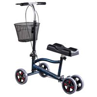 Adjustable Knee Walker with Basket and Knee-pad Steering Ring Knee Scooter for Non-Load-Bearing Injuries Below The Knee