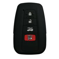 Coolbestda Rubber Smart 4buttons Key Fob Full Cover Remote Case Keyless Protector Jacket for 2018 Toyota Camry C-HR Prius HYQ14FBC Black