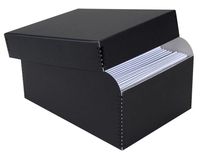 Lineco Photo Storage Box, Holds 1000 3" x 5" or 4x6" or 5x7" Photos, Removable Lid with Photo Envelopes, Color: Black.