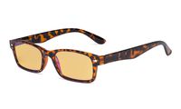Eyekepper Blue Light Blocking Computer Reading Glasses with Amber Tinted Filter Lens Women Men - Vintage Readers - Tortoise +0.50