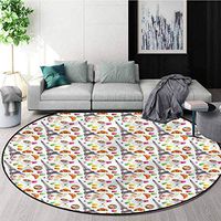 RUGSMAT Modern Modern Flannel Microfiber Non-Slip Machine Round Area Rug,Paris Coffee Shop Door Mat Indoors Bathroom Mats Non Slip Diameter-39