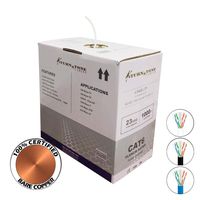 CAT6 Plenum Cable 100% Solid Bare Copper 1000ft Bulk Ethernet Network Wire (White)