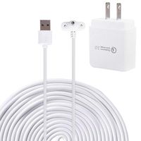 Weatherproof Outdoor Extension Power OWSOO Adapter Charger Cable 6m/20ft for Ring Spotlight Cam Battery,White