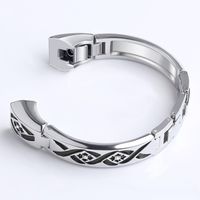 GHIJKL Bands Compatible Fit bit Alta HR and Alta, Adjustable Replacement Metal Classic Embossed Pattern Wrist Accessory Band, Small Large, Silver