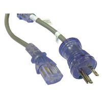 ED70302 Hospital Grade, Green Dot, Power Cord, NEMA 5-15 to C13, 16 AWG, Sjt, 13 Amp/ 125 Volt, 10-Feet