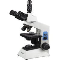 AmScope T580A Professional Compound Trinocular Microscope, WF10x and WF16x High-Point Plan Eyepieces, 40X-1600X Magnification, Brightfield, Halogen Illumination, Abbe Condenser, Double-Layer Mechanical Stage, High-Contrast Optics, Anti-Mold