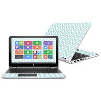 Mightyskins Skin Compatible with Hp Pavilion X360 15.6" (2016) - Aqua Chevron | Protective, Durable, and Unique Vinyl Decal Wrap Cover | Easy to Apply, Remove, and Change Styles | Made in The USA
