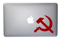 Communist Hammer and Sickle Vinyl Decal for MacBook, Laptop or Other Device 5 Inch (Burgundy)