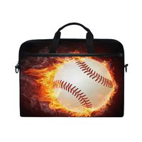 ALAZA Baseball Fire Brown 15 inch Laptop Case Shoulder Bag Crossbody Briefcase Messenger Sleeve for Women Men Girls Boys with Shoulder Strap Handle, Back to School Gifts for Her Him