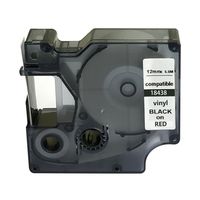 NEOUZA 18438 Compatible for DYMO Rhino Pro IND Vinyl Label Tape (1/2", Black on Red)