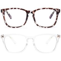 Livho 2 Pack Blue Light Blocking Glasses, Computer Reading/Gaming/TV/Phones Glasses for Women Men,Anti Eyestrain & UV GlareB5 Bean Flower+Clear)