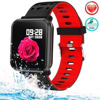 Man Woman Fitness Tracker Smart Watch Wearable Running Activity Tracker with 8 Sport Modes All-Day Heart Rate Blood Pressure Sleep Monitor IP68 Waterproof Color Display Sport Wristband Android iOS