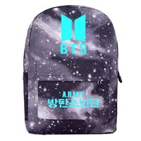 NUOFENG Kpop BTS Backpack Bangtan Boys Starry Sky Luminous Satchel Schoolbag Casual Daypack Laptop Bags (1.1 Grey)