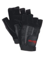 Valeo Split-Leather Fingerless Anti-Vibe Gloves (Black, Large)