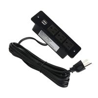 Recessed Power Strip Socket with USB Ports.Desk 3-Outlets Plug 9.8 ft Extension Cord for Conference Home Office