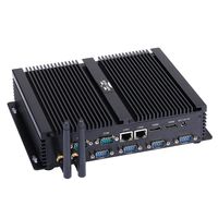Fanless Industrial PC, Mini PC,with Windows 10 Pro/Linux Ubuntu,Intel Core I7 5500U,(Black),[Partaker I4],[Dual Band WiFi/2HDMI/2 Intel 82574L LAN/4USB3.0/3USB2.0/6COM],(8G RAM/512G SSD)