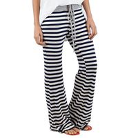 Naladoo Women Striped Dance Yoga Casual Pants High Waist Elastic Loose Wide Leg
