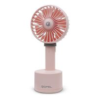 GPEL Mini Handheld Fan, USB, Desk, Oscillation, 5 Speed Small Personal Portable Stroller Table with USB Rechargeable Battery Operated Cooling Electric for Travel Office Room Household, Pink