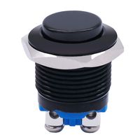 Twidec / 16mm Waterproof Black Metal Shell Momentary Raised Top Push Button Switch 3A/12~250V SPST 1NO Start Button for car Modification Switch（Quality Assurance for 1 Years） M-16-BK-G