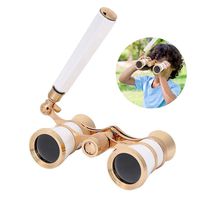 Oumij 3X25 Kids Binocular Telescope High Definition Children's Optical Glass Lens BK7 for Outdoor Sports Opera Theater Bird Watching Stars and Hunting (White) (White)