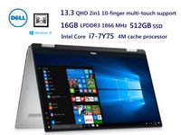 Dell XPS 13 XPS9365 --13.3, 2in1, QHD,touch, i7-7Y75, 16GB,512GB,window home 10 --sliver