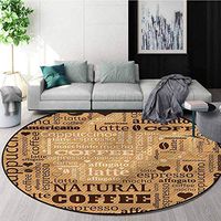 RUGSMAT Modern Modern Machine Round Bath Mat,Hot Coffee Beverage Area Rug - Perfect for Any Place Round-59