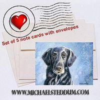 Michael Steddum Intensity Flat Coated Retriever Note Card Set