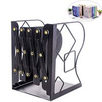 Gardesk Geometric Adjustable Bookends Nonskid Book End for Shelf Book Holder for Desk Book Stand Heavy Duty Bookend (Black)