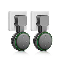 Outlet Wall Mount Compatible with Alexa Echo Dot 3RD Generation, Hanger Holder, Cord Arrangement, Best Space-Saving Solution, Hide Messy Cable, 2 Pack(Black)