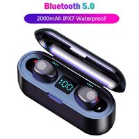 Bluetooth Earbuds, [Upgraded] 5.0 Earbuds with 2000mAh Charging Case Led Battery Display 60H Playtime in-Ear Touch Bluetooth Headset IPX7 Waterproof True Wireless Earbuds for Work Sports