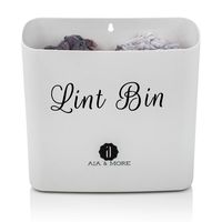 Lint Holder Bin for Laundry Room by A.J.A. & More | Space Saving Waste Bin with Magnetic Strip for Dryer, Washer, or Wall Mount (Light Grey)