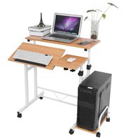 Mobile Computer Desks Keyboard Tray,Adjustable Laptop Table PC Table Trolley Computer Stand 4 Castors PC Workstation Furniture for Home Office