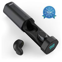 Bluetooth Earbuds SOAIY True Wireless Earphones Bluetooth 5.0 Headphones 12H Playtime 3D Stereo Sound Built-in Mic with Charging Case - Black