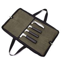 QEES Pro Chef's Knife Roll(4 Slots), Heavy Duty Waterproof Knife Bag with Durable Handles, Portable Knife Roll Case for Men Women for Meat Cleaver, Japanese Knife, Perfect for Working, Camping