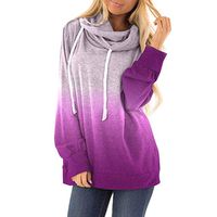 Womens Hoodies Casual Hooded Tie Dyes Print Sweatshirt Loose Drawstring Pullover Tops Purple
