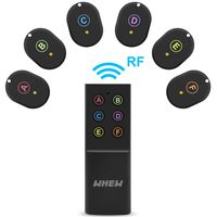 Whew Key Finder, Wireless Key Tracker Key Locator with Loud Beeping Sound, RF Item Tracker Locator Device with 1 Transmitter, 6 Receivers for Finding Keys, Car Keys, TV Remote, Wallet, Phone and More