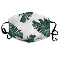 Hateone Unisex Unique Mouth Mask - Artistic Pastel Leaves Graphics Polyester Anti-dust Masks - Fashion Washed Reusable Face Mask for Outdoor Cycling