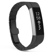 MoKo Fitbit Alta HR and Alta Band, Stainless Steel Replacement Smart Watch Wrist Strap Bracelet with Butterfly Buckle Clasp for Fitbit Alta/Fitbit Alta HR, Fits 5.11"-8.07" Wrist, Black