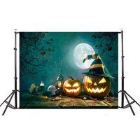 Wensltd Clearance! Halloween Backdrops Pumpkin Vinyl 5x3FT Lantern Background Photography Studio (C)