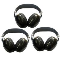 3 Pack of Audio Listening headsets Infrared Headphones Two Channel Folding Universal Rear Entertainment System Wireless IR DVD Player Head Phones Sets for in Car TV Video