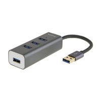 VeLLBox Unibody USB3.0 Hub, 4 Port Aluminum USB 3.0 Adapter Cable, Aluminum Alloy Shell, Grey, 10cm