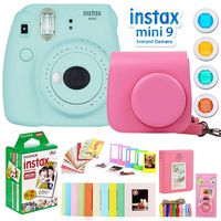 Fujifilm Instax Mini 9 Instant Camera w/Deco Gear Accessories & Film (Ice Blue)