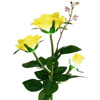 Homeleo Light Up Rose LED Stake Lights, Outdoor Solar Powered Rose Flower Lights for Garden Back Yard Patio Decoration - Yellow